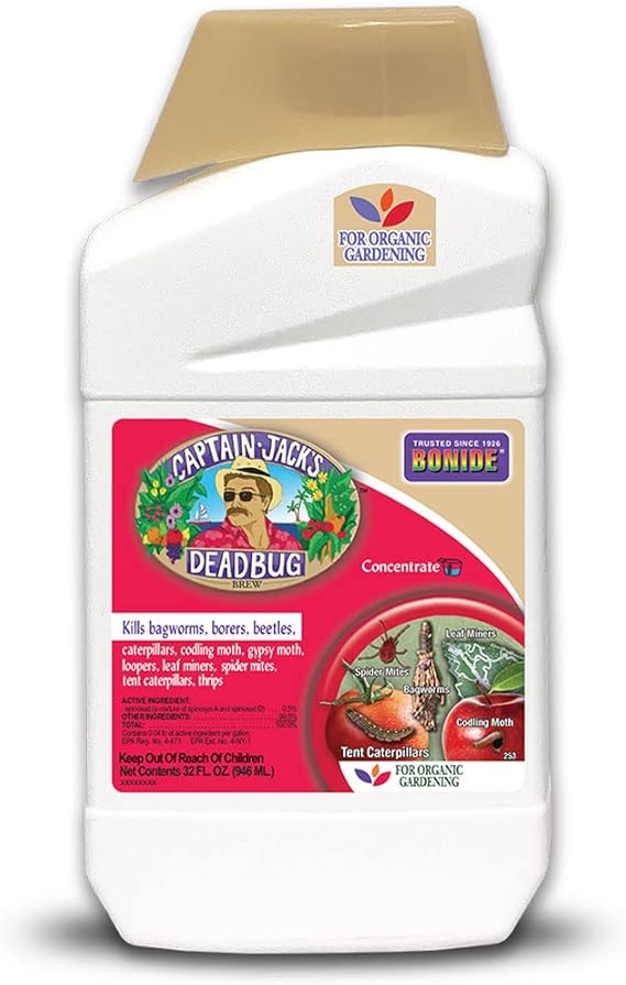 Bonide Captain Jack's Deadbug Brew, 32 oz Concentrate Outdoor Insecticide and Mite Killer for Organic Gardening | Outdoor Insecticide and Mite Killer, For Organic Gardening