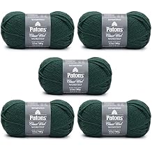 Patons Classic Wool Pine Yarn - 5 Pack of 3.5oz/100g - Wool - 4 Medium - 210 Yards - Knitting/Crochet
