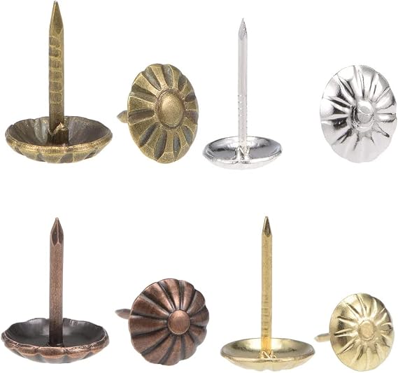 Antique Upholstery Tacks 400PCS,Furniture Tacks Nails,7/16 Inch Upholstery Nails for Sofa, Chair, Bed and Other Furniture (400PCS Assortment Kit)