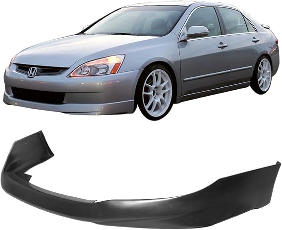 FREEMOTOR802 Front Lip Fits 2003-2005 Honda Accord Sedan, HFP Style, Unpainted Black