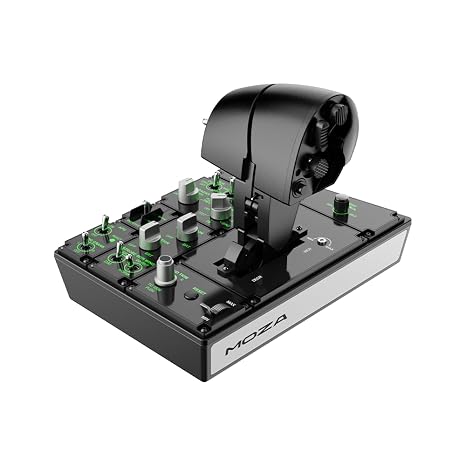 MOZA MTP Throttle Panel for realistic aviation control of flight simulations, 27 programmable switches, compatible with PC - Black