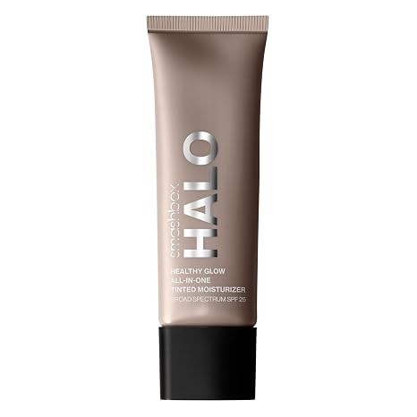 Smashbox Halo Healthy Glow Tinted Moisturizer with SPF 25 | 24-Hour Hydrating Skin Tint with Buildable Coverage and Dewy Finish | Hyaluronic Acid & Niacinamide for Face