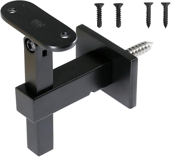 Stainless Steel 316 Garde Wall Mount Adjustable Handrail Bracket for Square Tube (Matt Black Finish)