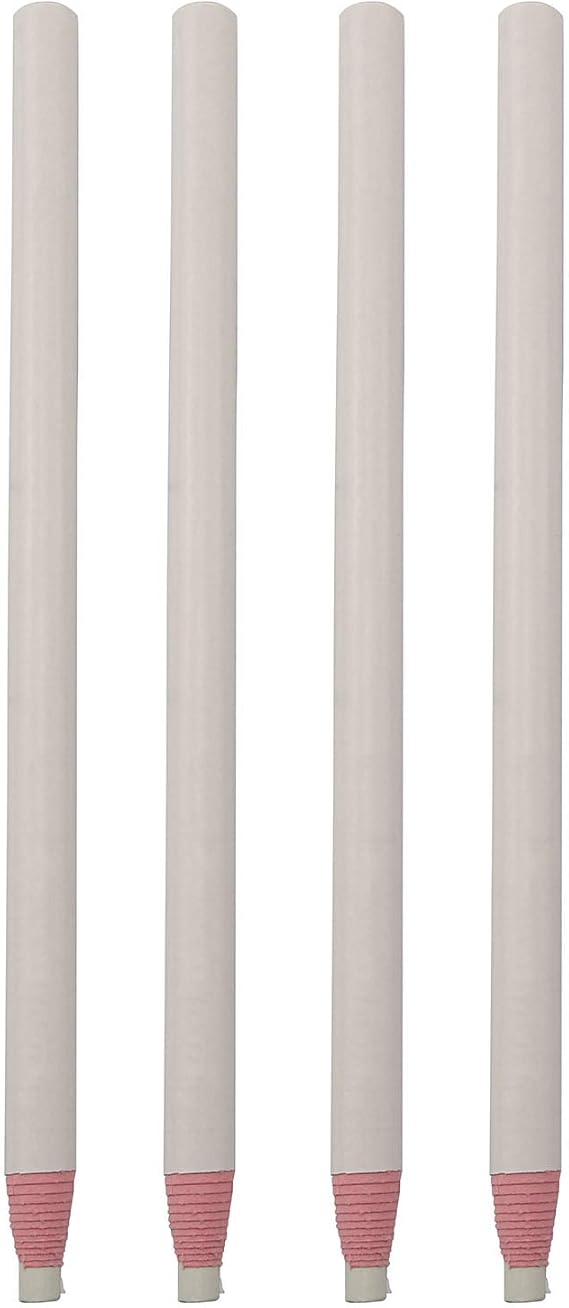LQ Industrial Sewing Mark Pencil 4PCS White Invisible Erasable Fabric Pencils for Sewing Marking and Tracing Heat Erase Pen Fabric Chalk
