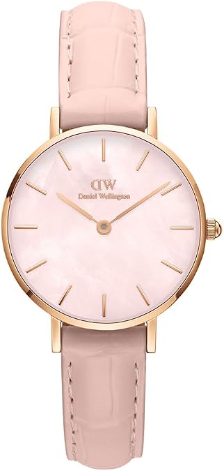 Daniel Wellington Petite Rouge 28mm Women's Watch, Leather Rose Gold Watch for Women