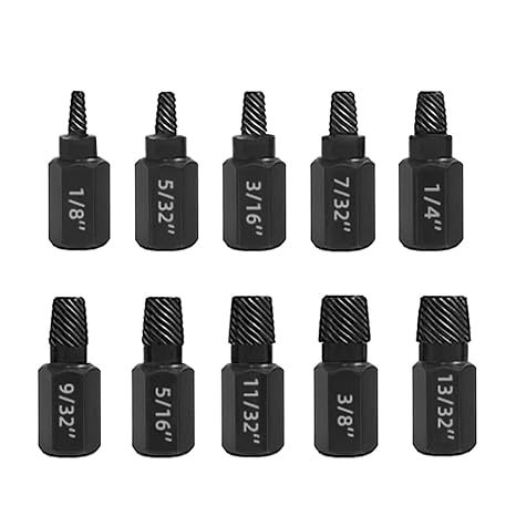 10Pcs Damaged Bolt Extractor Kit Screw and Bolt Extractor Drill Bit Set