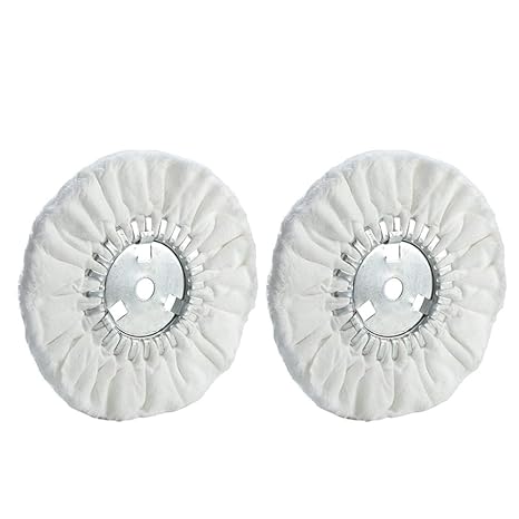 10" Soft Airway Buffing Wheel White Flannel / 5/8'' Arbor Hole/Finish Polish Step for Angle Grinder - 2 PCS