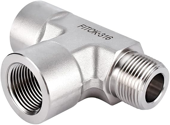 316 Stainless Steel Male Street Tee 3/8'' FNPT 3/8'' MNPT 3/8'' FNPT 5600 psi, SS-PST-NS6