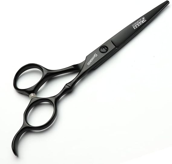 6 Inch Black Hairdressing Scissors Salon Hairdressing Tool Stainless Steel Hair Cutting Hair Thinning Hairdressing Scissors (5.5 inch cutting)
