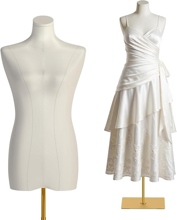 Sewing Adjustable Mannequin Torso for Female: Adjustable Height from 47.2 to 74.8 Inch Mannequin - Pinnable Female Dress Form with Support Metal Base for Dress Display and Sewing.