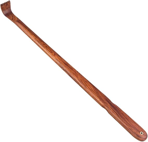 Tomorotec Wooden Back Scratcher 17 Inch Long Handle for Men Women Yellow