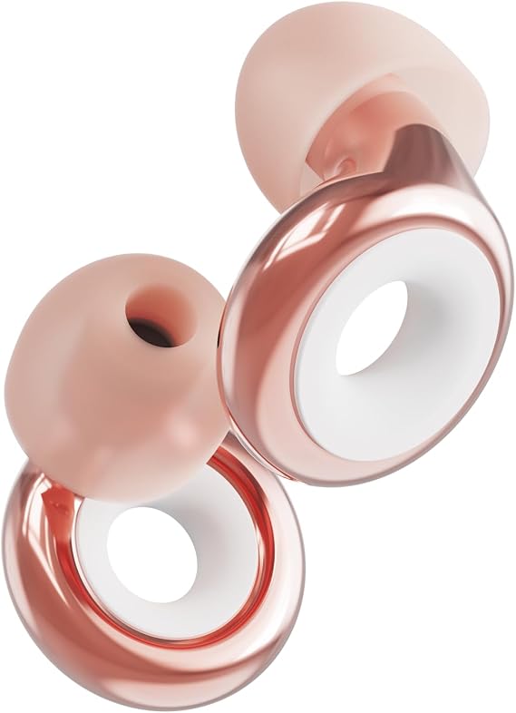 Loop Experience Plus Earplugs - High Fidelity Hearing Protection for Musicians, DJs, Festivals, Concerts and Nightlife 18dB & NRR 7 Noise Reduction Ear Plugs Extra Accessories Incl - Rose Gold