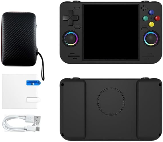 Handheld Game Console, 20000+ Games Retro Gaming Console WiFi Online Play Open Source for LINUX System Portable for Travel Commute(128G Black)