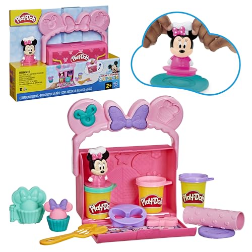 Play-Doh Disney Junior Mickey Mouse Clubhouse, On-the-Go Bakery Playset with Minnie Mouse, Play Food Preschool Toys, Arts & Crafts Gifts for Kids 2