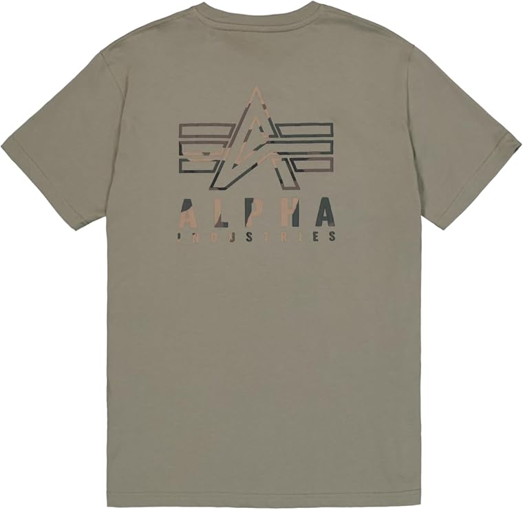 Alpha Industries Men's Camo Logo Puff Print Bp T T-Shirt (Pack of 1)