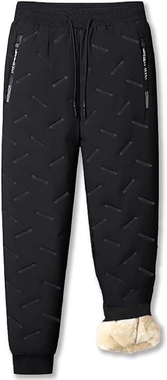 FleeceActive - Unisex Fleece-Lined Waterproof Pants,Fleece Lined Pants Men,Winter Warm Fuzzy Leggings