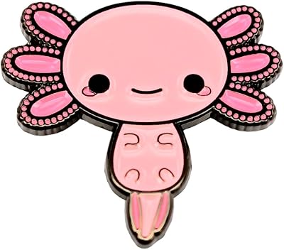Enamel Pin,Cute Pink Axolotl Lapel Pin,Feminist Badge,Novelty Animal Brooch,Gift For Exotic Animal Lovers Girls Women Friends Students,DIY Decor,Denim Jacket Canvas Bag Backpack Accessory