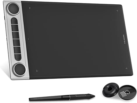 HUION Inspiroy Dial 2 10.5 x 6.56inch Bluetooth Wireless Graphics Drawing Tablet with Dual Dials Battery-Free Stylus for Digital Art and Graphics Design, Compatible with Mac, Windows, Linux, Android