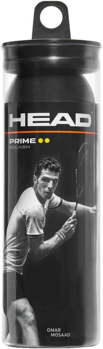HEAD Unisex Adult Prime 3-Ball Tube DYD Tube Of 3 Squash Balls - Black, one size