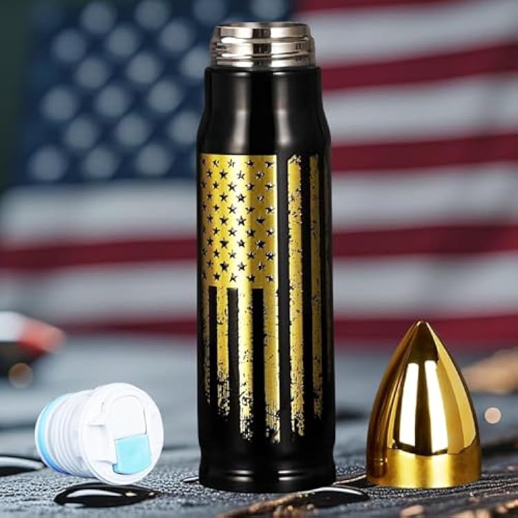 17oz Cool Bullet Tumbler Stainless Steel Gifts for Men Him Husband Dad - Unique Shaped Man Coffee Mug - Fishing Hunting Camping, Anniversary Birthday Gifts for Men - Men Him Husband Ideal Gifts 2026