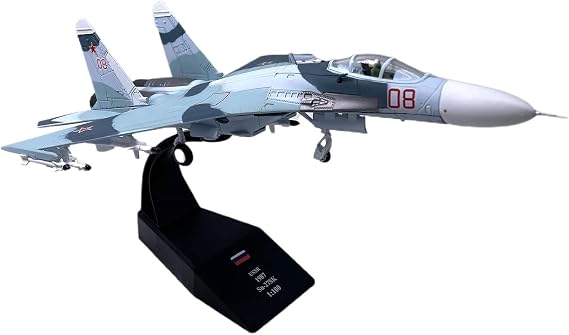 Yiju Die-Cast Model Su-27 Aircraft Model Russian Airline Plane 1/100 Scale
