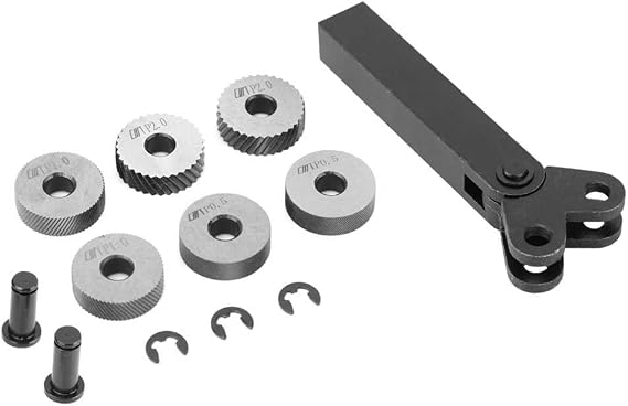 7pcs Steel Knurling Tool 0.5/1/2mm Diagonal Wheel Linear Knurl Set Lathe Cutter Machine
