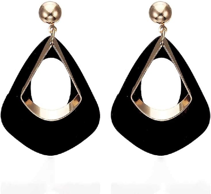 KAFU Wood Earrings Natural Wooden Teardrop Earrings Geometric Lightweight Drop Dangle Earrings for Women and Girls Ethnic Wood Drop Earrings Stainless Steel Stud