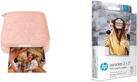 HP Sprocket Select 2.3x3.4 Instant Photo Printer, Print Pictures on Zink Sticky-Backed Paper from Your iOS & Android Device, Portable Printer for Home Use and Travel, Eclipse