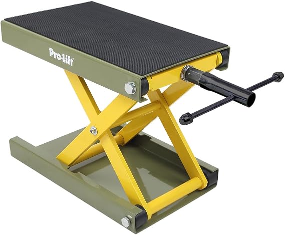 Pro-Lift Motorcycle Scissor Jack Lift 1100 LBS Capacity, Wide Deck, Hoist Crank Center Stand, Steel Dirt Bike Stand Scissor Lift Jack for Sports Bike, ATV, Cruiser Bike, Touring Motorcycles