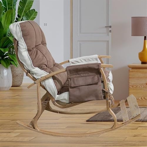 Reyo Home Lidya Luxury Double Cushion Rocking Chair TV Chair CoffeeCream