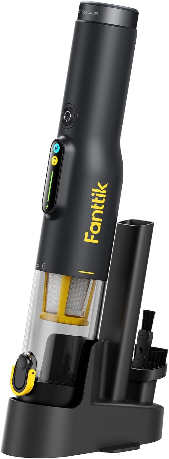 Fanttik Slim V10 Lite Handheld Vacuum, All-in-One Base, 0.98lb Lightweight