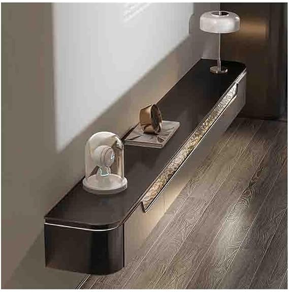 Console 94.5" Floating TV Unit, Modern Luxury Wall Mounted Floating TV Stand with Water Ripples Glass Decoration, Large Storage Floating TV Cabinet Entertainment