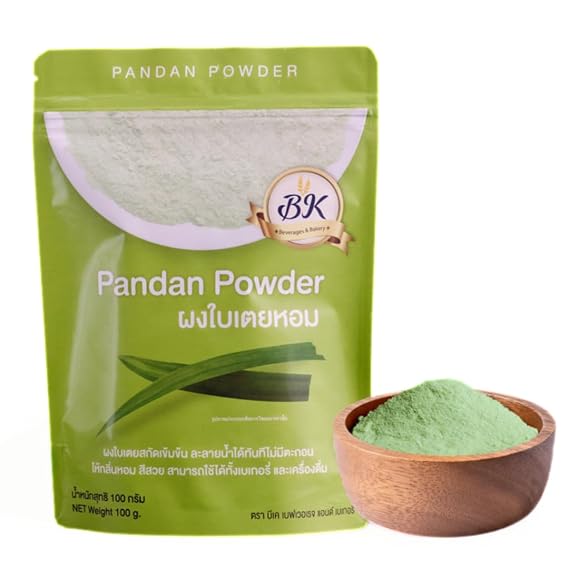 100% Natural Pandan Powder for Baking, Smoothies, Drinks & Desserts - 100g (3.52 Oz.) - Fragrant & Vibrant Green Color, Easy to Use for Quick Pandan Flavor