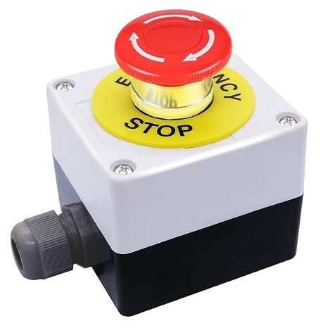 Emergency Stop Push Button Switch,1 NC Waterproof IP65 AC 660V 10A.