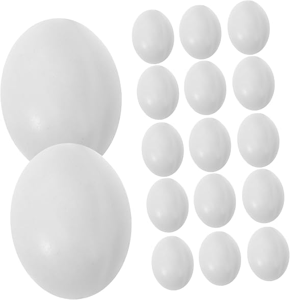 Garneck 10Pcs Plastic Fake Bird Eggs for Breeding Budgerigar Munia Hatching