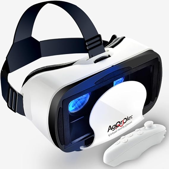 VR Headset with Controller Adjustable 3D VR Glasses Virtual Reality Headset