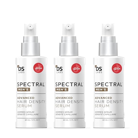 DS Labs Spectral Mens Hair Density Serum (formerly Spectral.DNC-N) - Lightweight Leave-In for Fuller Looking, Thicker Looking Hair, Fast Absorbing, Non-Greasy, For All Hair Types, 60mL, (3 Pack)