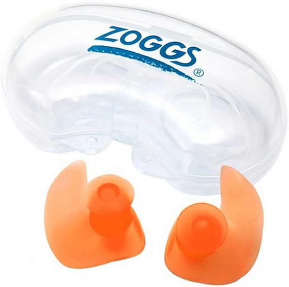 Zoggs Aqua Plugz Junior (6-14 years), Ear Plugs for Swimming, Reusable Silicone Ear Plugs, Orange