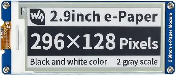 Waveshare 2.9inch E-Paper Module Raspberry Pi E Paper Display 296x128 SPI Interface for Raspberry Pi 4B+ 4B 3B+ 3B 2B+ Zero W WH Jetson Nano Ardui