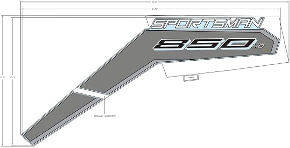 Polaris ATV DECAL-SIDE,850,RH [E85AF][E85AP][E8CAF][E8CAP], Genuine OEM Part 7192371, Qty 1