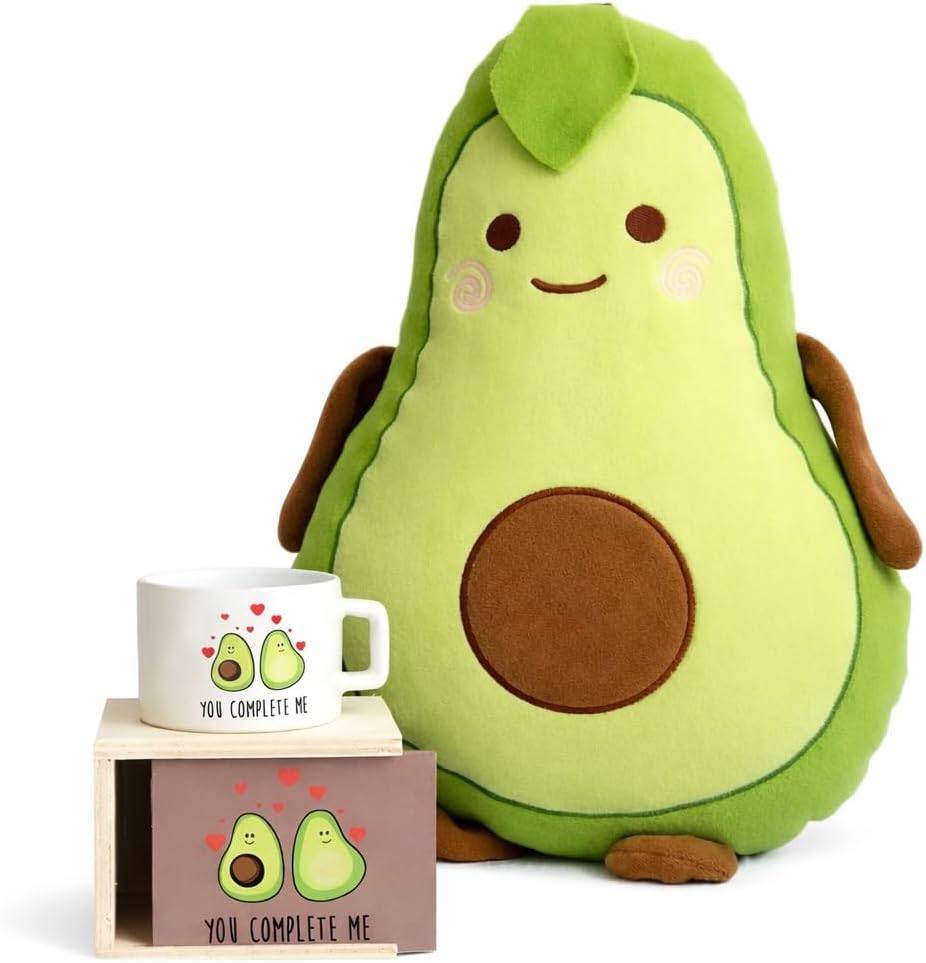 giftmoda Avocado Design Complete Me Pillow And Wooden Box Mug Gift Set