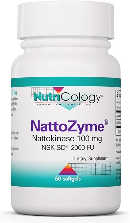 Allergy Research Group NutriCology NattoZyme 100 mg - Supplement to Support Healthy Circulation - Delivers 100 mg Nattokinase NSK-SD from Fermented Soybeans per Serving - 60 Servings - 60 Softgels