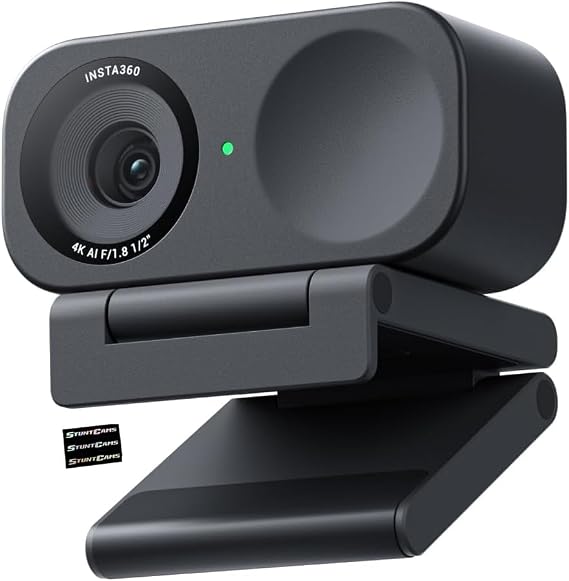 Insta360 Link 2C - 4K Webcam for PC/Mac, 1/2" Sensor, Auto Framing, HDR, AI Noise-Canceling Mic, Gesture Control for Streaming, Video Calls, Gaming, Works with Zoom, Teams Web Cam Camera