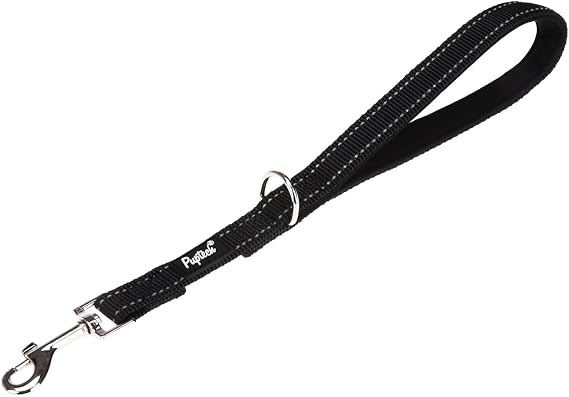 PUPTECK Reflective Dog Leash with Comfortable Padded Handle Durable Nylon Dog Lead for Small Medium and Large Dogs Cats Walking Running Training Outside, Black
