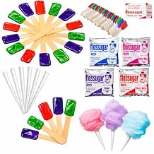 Concession Essentials Cotton Candy Kit, 100 Cones, 4 Flavored Sugars, 54 Flavor Spoons
