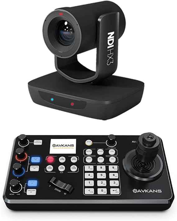 LV20N AI Auto Tracking PTZ Camera Bundle Kits, 1 pcs 20X NDI PTZ Camera and 1 pcs Super PTZ Joystick Controller for Worship Live Streaming