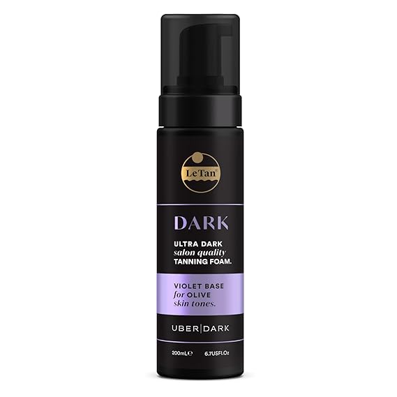 Tanning Foam Self Tan Mousse | Self Tanner Foam Ultra Dark Salon Quality Moisturizes & Hydrates for Streak Free Long Lasting Result Fragrance Free, No Fake Tan Smell 6.7oz (Dark Violet)