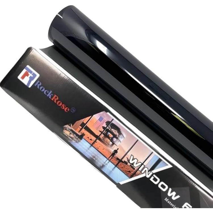 RockRose 1% Premium Carbon Car Window Tint Film 12 in x 100FT 2PLY Charcoal Privacy Film UV, Heat Blocking Tint for Car or Home Adhesive Film Easy Shrink, Plotter Friendly Pro Grade