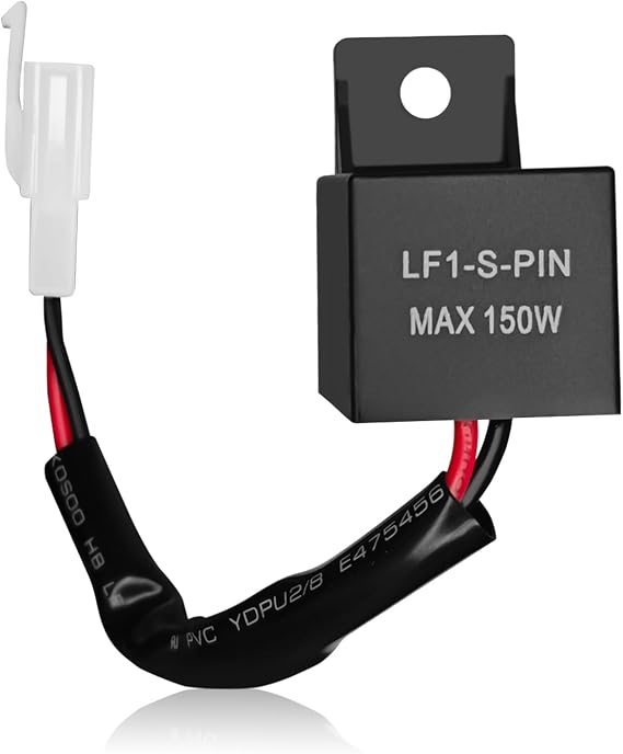 LED Flasher Relay for Turn Signal, Electronic LED Turn Signal Flasher Relay, 12V 2-Pin Blinker Relays Wiring Connectors Kit for Fix Most Motorcycle Indicator Light Bulbs Hyper Flash Rate