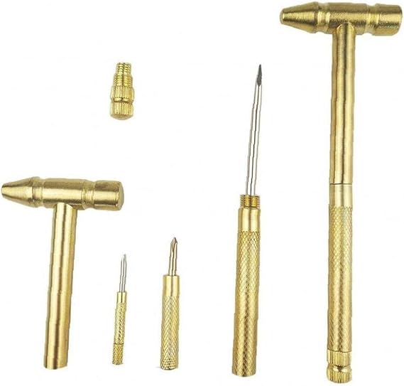 6 in 1 copper hammer small round hammer a multifunction mini nail hammer driver with bottle opener gold color durable